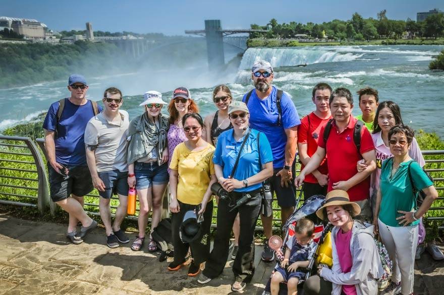 A group of Niagara Falls visitors on a Beyond the View walking tour