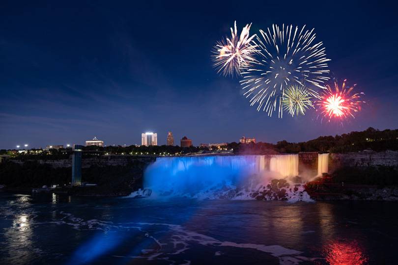 Fireworks over Niagara Falls