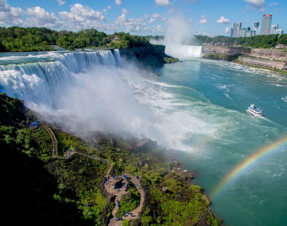 A rainbow next to Niagara Falls