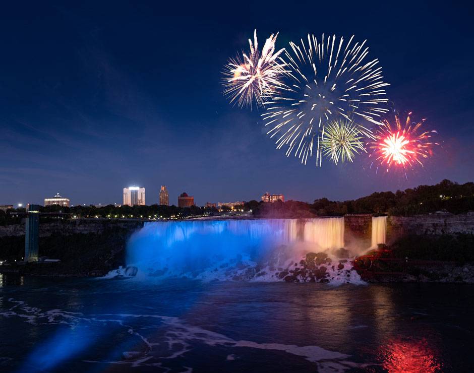 Fireworks over Niagara Falls